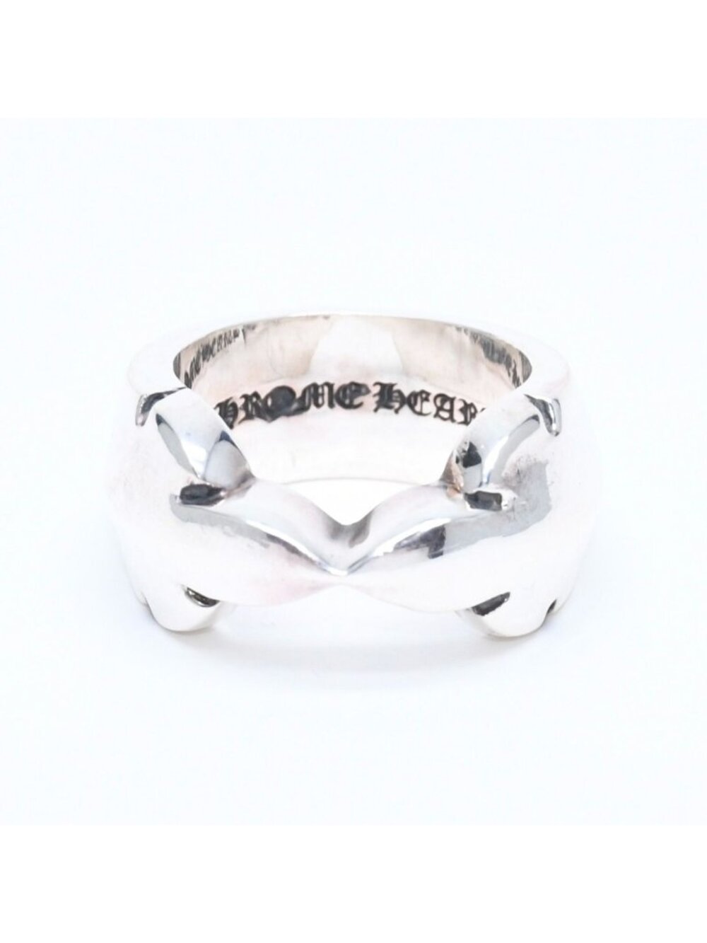 Chrome Hearts Double Fleur Knee Flaanie Ring 925 Sterling Silver